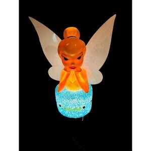 VTG Disney Princess Tinker Bell Fairy Night Light w/Spring Bottom - Tested